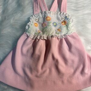 Vintage Carters Pink Gingham Sundress Baby Girl Size 18 months